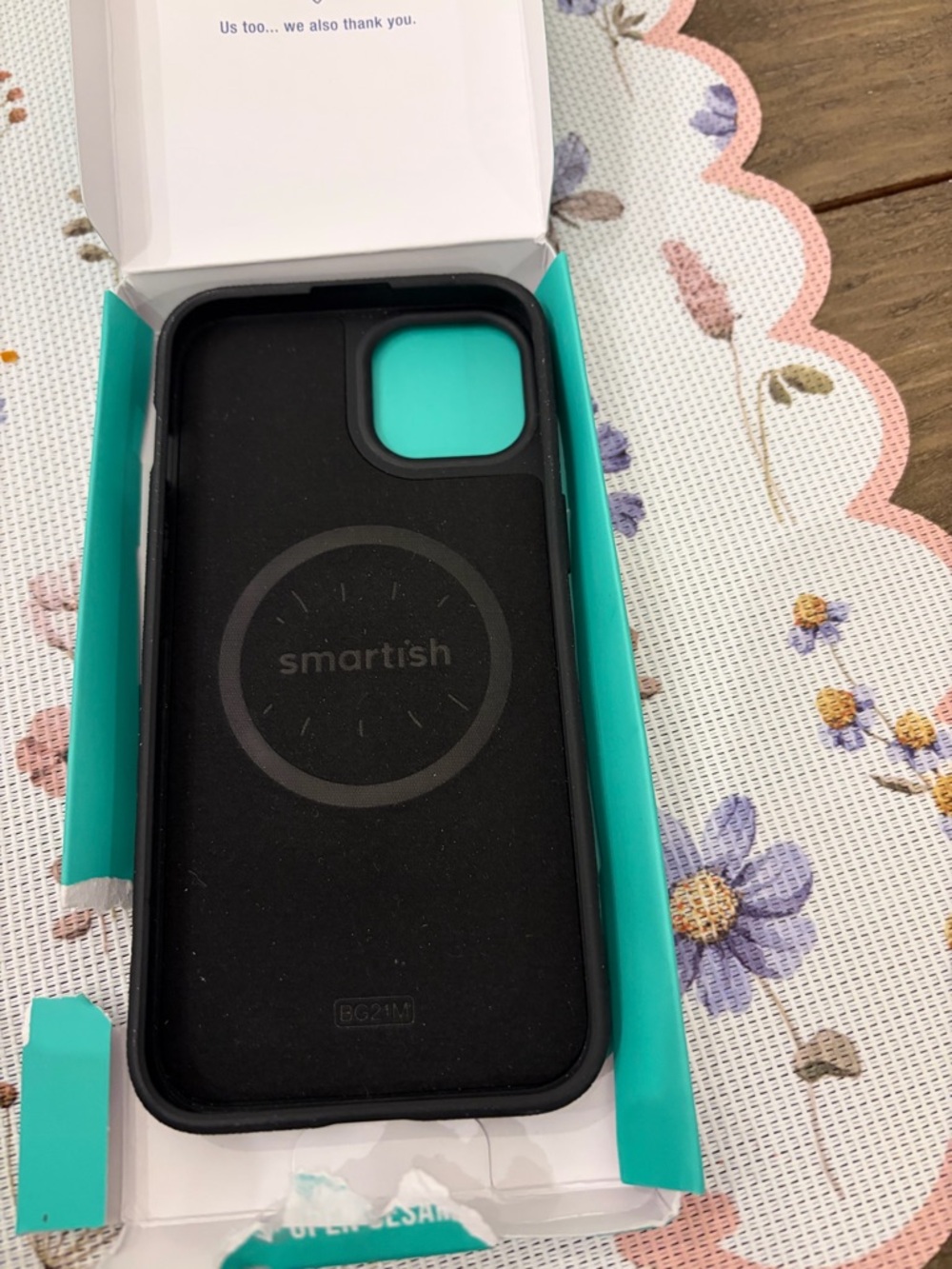 artis Black Phone Case with Teal Camera Accent